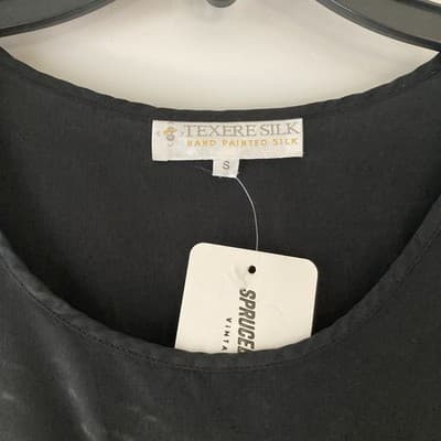 Vintage Texere Silk Womens Black Tank Top Shirt Small Office Siren Minimalist - Thumbnail 6