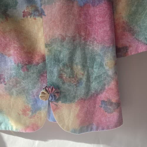 Vintage Handmade Water Color Pastel Women’s Blazer GrannyCore Fairy Core Medium - Thumbnail 12