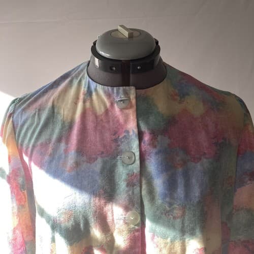 Vintage Handmade Water Color Pastel Women’s Blazer GrannyCore Fairy Core Medium - Thumbnail 5