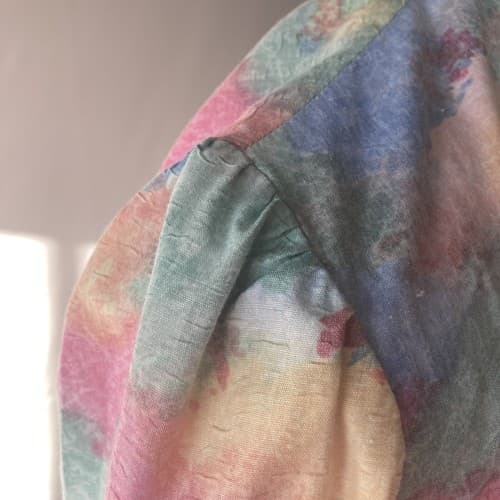 Vintage Handmade Water Color Pastel Women’s Blazer GrannyCore Fairy Core Medium - Thumbnail 10