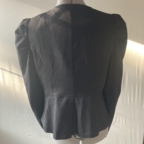 Forever 21 Plus Puff Sleeve Black Blazer XL Peplum Retired Design NWT TWEE 2010s - Thumbnail 2