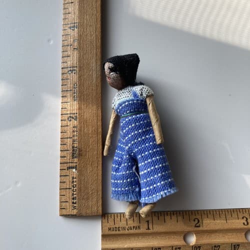 Vintage Guatemalan Worry Doll Brooch Ethnic Handmade Central American Textile - Thumbnail 4