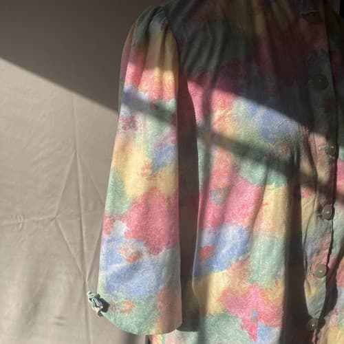 Vintage Handmade Water Color Pastel Women’s Blazer GrannyCore Fairy Core Medium - Thumbnail 6