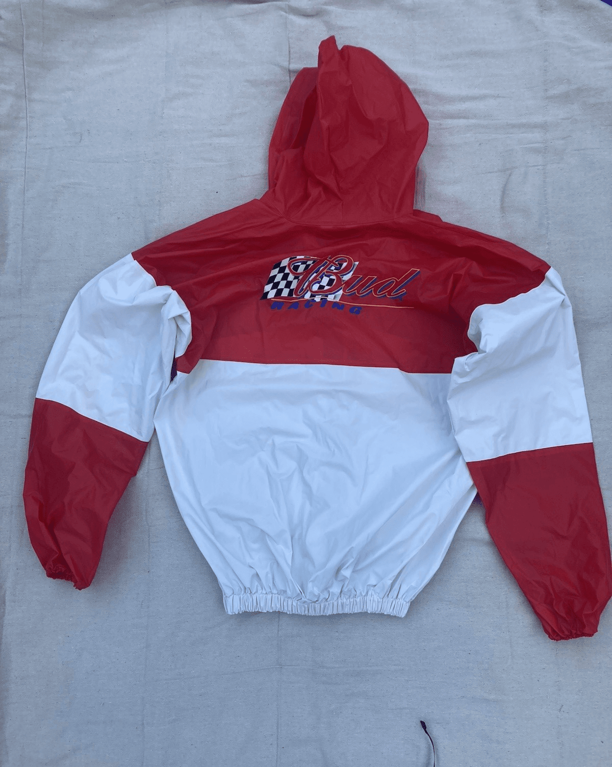 VTG Racing Windbreaker Rain Jacket Dale Earnhardt Jr. Budweiser Sun Faded Men L - Thumbnail 4