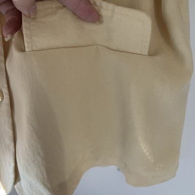 Vintage Silk Cream Blouse Shirt Womens Medium Office Siren Core Quiet Luxury - Thumbnail 8