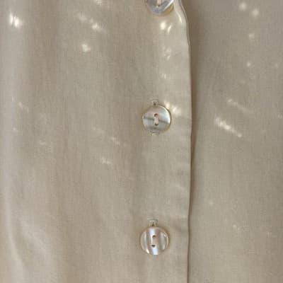 Vintage Silk Cream Blouse Shirt Womens Medium Office Siren Core Quiet Luxury - Thumbnail 6