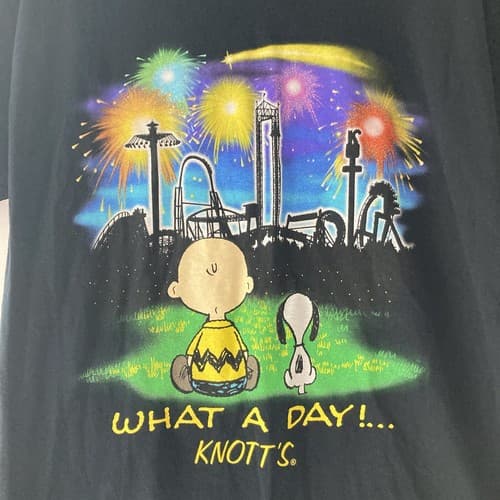 Vintage Y2K Cedar Fair Knotts Berry Farm T Shirt Medium Snoopy Charlie Brown Vtg - Thumbnail 5