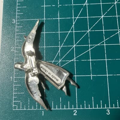 Vintage Guardian Angel GOD BLESS TEACHERS Brooch Pendant Silvertone Religious - Thumbnail 3