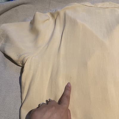 Vintage Silk Cream Blouse Shirt Womens Medium Office Siren Core Quiet Luxury - Thumbnail 18