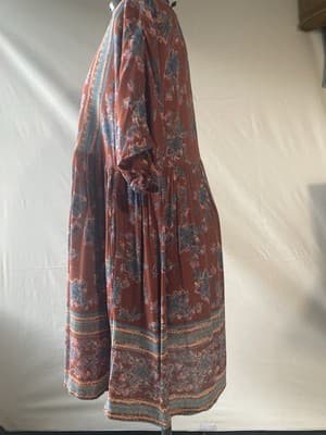 Angie Womens Boho Floral Baby Doll Dress Pockets Grunge Whimsy Cottage Small - Thumbnail 19