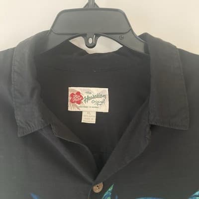 Vintage Hilo Hattie Hawaiian Original Short Sleeve Mens XL Black Parrot Tropical - Thumbnail 3