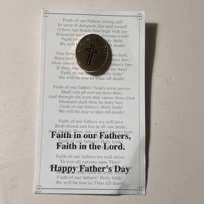 Faith of Our Fathers Religious Pin Tie Tack Fathers Day Dad Christianity - Thumbnail 8