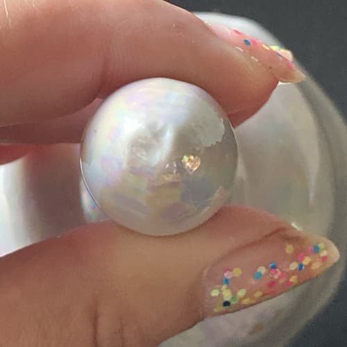 Vintage Lusterware Ceramic Bell White Iridescent VTG Vanity - Thumbnail 8