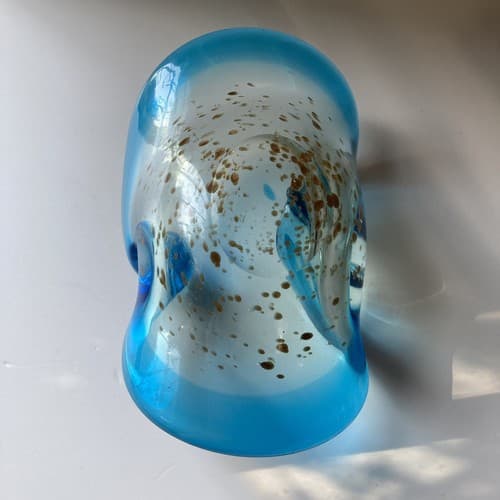Vintage Murano Barovier & Toso Gold Flecks Art Glass Swirled Ashtray Bowl READ - Thumbnail 9