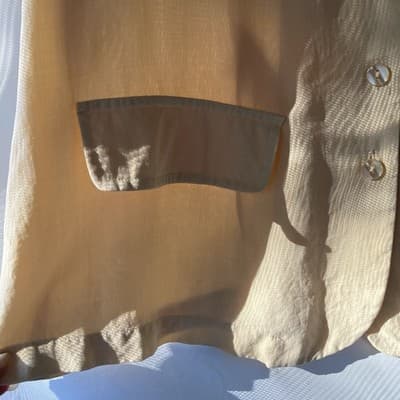 Vintage Silk Cream Blouse Shirt Womens Medium Office Siren Core Quiet Luxury - Thumbnail 9