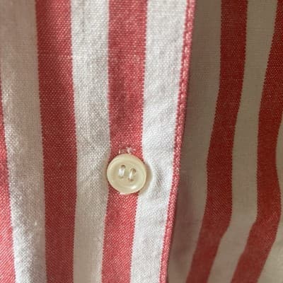 VTG Eddie Bauer Red Striped Short Sleeve Shirt Womens Med Preppy Quiet Luxury - Thumbnail 5