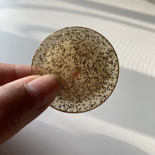 Vintage Lucite Gold Glitter Disk Buttons 3 Pieces Large 2 Inch MCM Collectible - Thumbnail 4