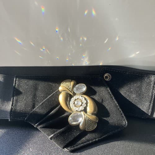 VTG Deena & Ozzy Embellished Elastic Belt Stones Jewels Large Y2K Indie Sleaze - Thumbnail 7