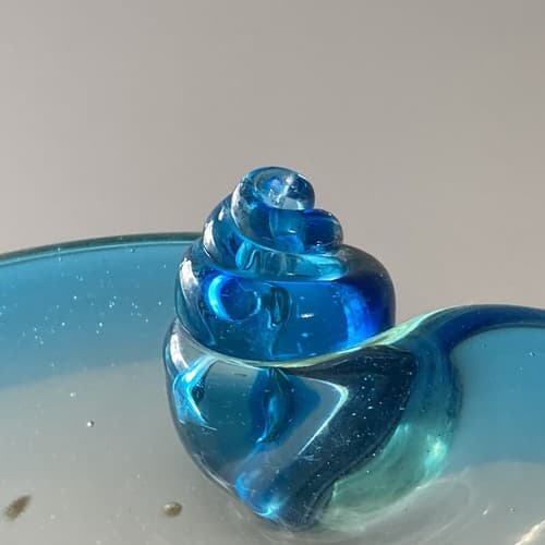 Vintage Murano Barovier & Toso Gold Flecks Art Glass Swirled Ashtray Bowl READ - Thumbnail 18