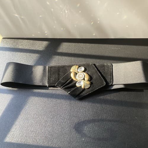VTG Deena & Ozzy Embellished Elastic Belt Stones Jewels Large Y2K Indie Sleaze - Thumbnail 2