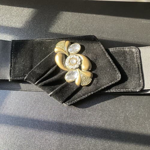 VTG Deena & Ozzy Embellished Elastic Belt Stones Jewels Large Y2K Indie Sleaze - Thumbnail 10