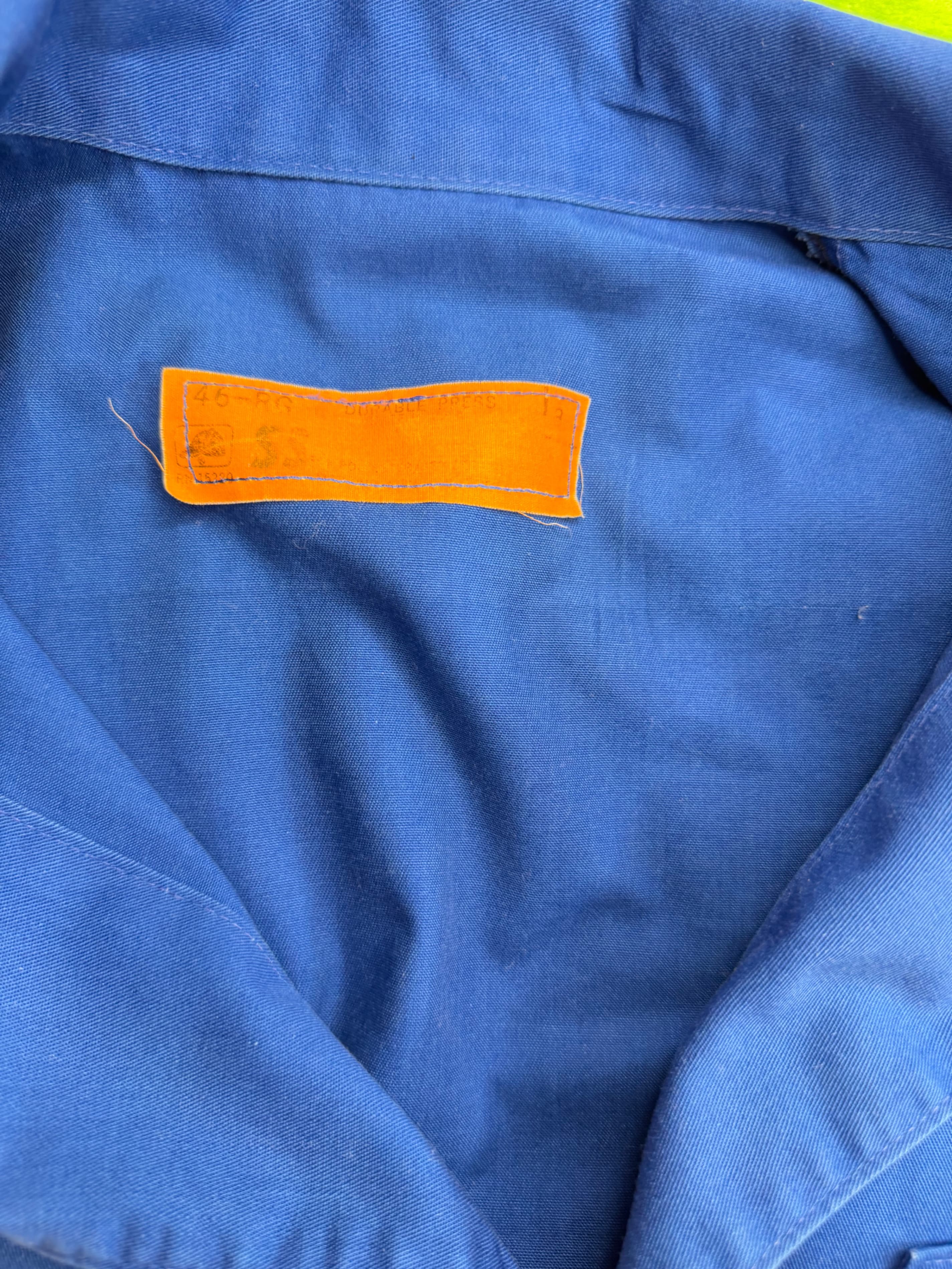 Vtg 1970s Racing Stripe Coverall Jumpsuit Sz 46R Blue SS Mechanic - Thumbnail 3