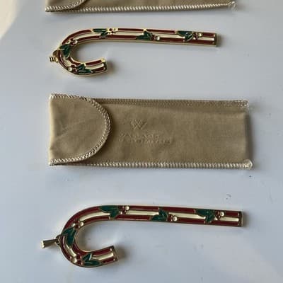1983 Wallace Silversmiths Cinnamon Candy Cane Ornaments VTG Set Of 2 Boxed Xmas - Thumbnail 17