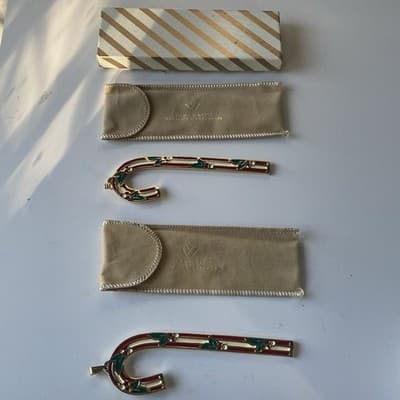 1983 Wallace Silversmiths Cinnamon Candy Cane Ornaments VTG Set Of 2 Boxed Xmas - Thumbnail 13