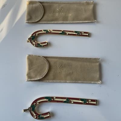 1983 Wallace Silversmiths Cinnamon Candy Cane Ornaments VTG Set Of 2 Boxed Xmas - Thumbnail 16