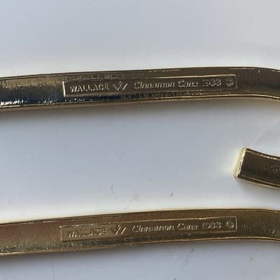 1983 Wallace Silversmiths Cinnamon Candy Cane Ornaments VTG Set Of 2 Boxed Xmas - Thumbnail 10