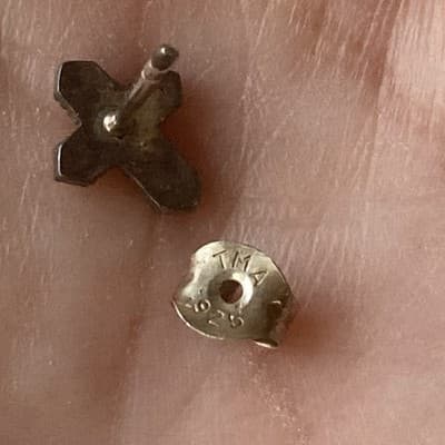 VTG Deadstock Sterling Silver 925 Marcasite Cross Crucifix Post Earrings Tomas - Thumbnail 10