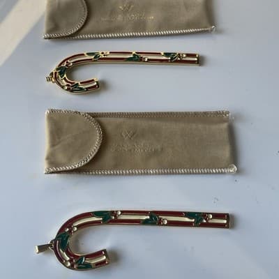 1983 Wallace Silversmiths Cinnamon Candy Cane Ornaments VTG Set Of 2 Boxed Xmas - Thumbnail 12
