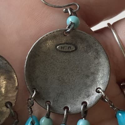 Vintage Nina Ricci for Avon Southwestern Faux turquoise and Concho Drop Earrings - Thumbnail 6