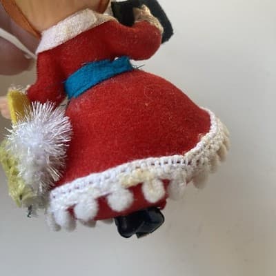 Vintage Mary Had A Little Lamb Bo Peep Plastic Blow Mold Flocked Ornament MCM - Thumbnail 8