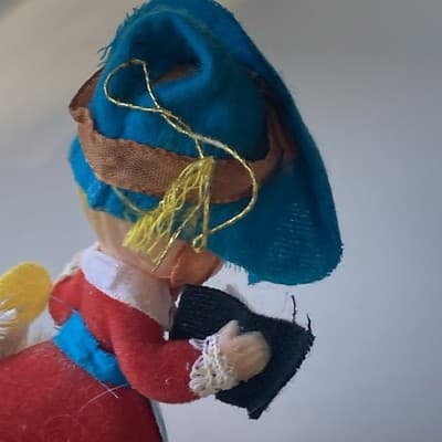 Vintage Mary Had A Little Lamb Bo Peep Plastic Blow Mold Flocked Ornament MCM - Thumbnail 9