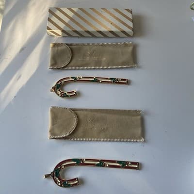 1983 Wallace Silversmiths Cinnamon Candy Cane Ornaments VTG Set Of 2 Boxed Xmas - Thumbnail 15
