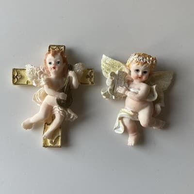 Vintage Y2K Fiore Angel Cherub Resin Magnets 2pc DEADSTOCK Angel Core Heavenly - Thumbnail 11
