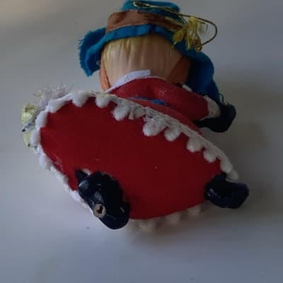 Vintage Mary Had A Little Lamb Bo Peep Plastic Blow Mold Flocked Ornament MCM - Thumbnail 10
