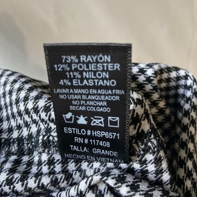 Womens Houndstooth Bike Shorts Office Sire Core Club Wear Indie Sleaze Large VTG - Thumbnail 4