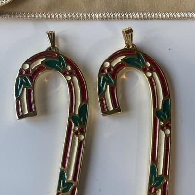 1983 Wallace Silversmiths Cinnamon Candy Cane Ornaments VTG Set Of 2 Boxed Xmas - Thumbnail 6