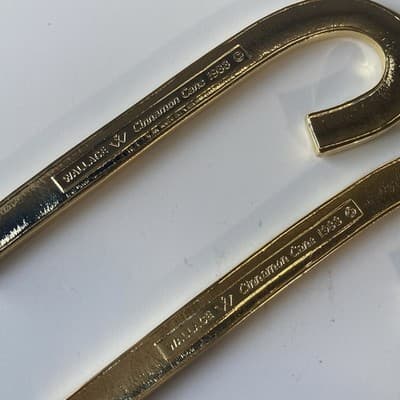1983 Wallace Silversmiths Cinnamon Candy Cane Ornaments VTG Set Of 2 Boxed Xmas - Thumbnail 9