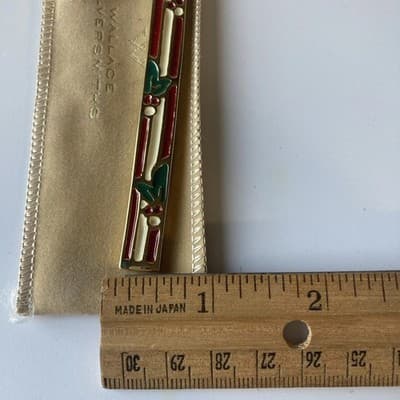 1983 Wallace Silversmiths Cinnamon Candy Cane Ornaments VTG Set Of 2 Boxed Xmas - Thumbnail 3