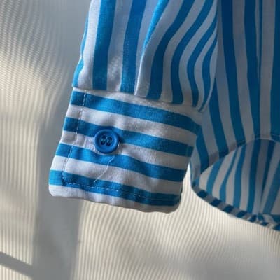 VTG Oak Hill Striped Oxford Button Up Shirt Womens LRG Quiet Luxury Office Core - Thumbnail 9