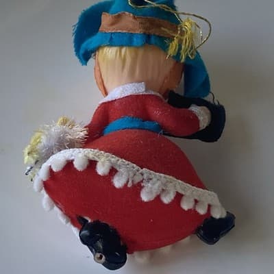 Vintage Mary Had A Little Lamb Bo Peep Plastic Blow Mold Flocked Ornament MCM - Thumbnail 11