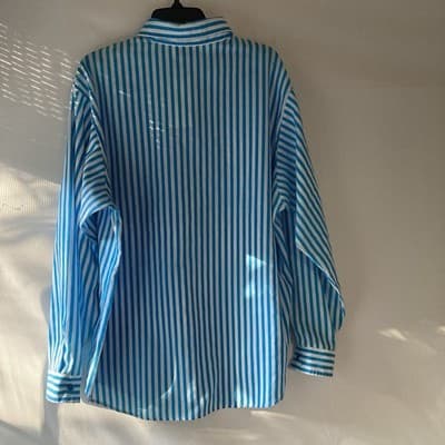 VTG Oak Hill Striped Oxford Button Up Shirt Womens LRG Quiet Luxury Office Core - Thumbnail 4