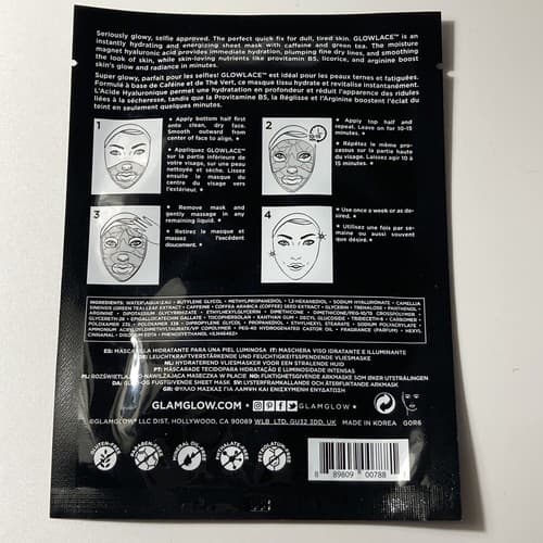 Glamglow Glowlace Face Radiance Boosting Hydration Face Mask LOT OF 2 MASKS - Thumbnail 3