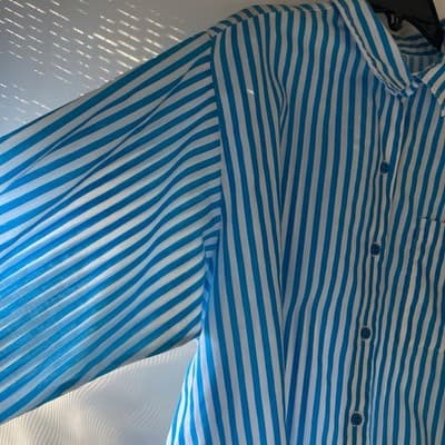 VTG Oak Hill Striped Oxford Button Up Shirt Womens LRG Quiet Luxury Office Core - Thumbnail 6