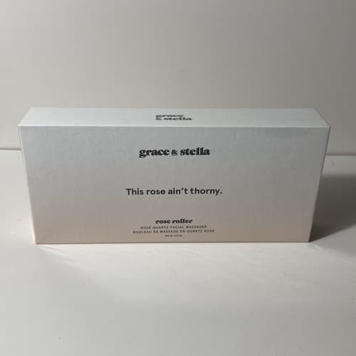 Grace & Stella ROSE ROLLER Rose Quartz Facial Massager Roller New in Sealed Box - Thumbnail 2