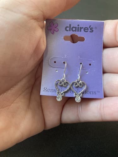 Vintage Claires Deadstock Rhinestone Drop Earrings Y2K McBling Icy NOC - Thumbnail 7