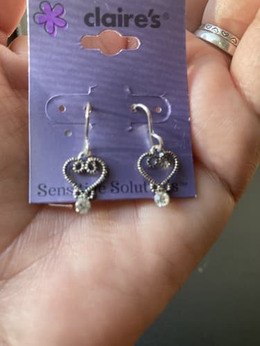 Vintage Claires Deadstock Rhinestone Drop Earrings Y2K McBling Icy NOC - Thumbnail 3